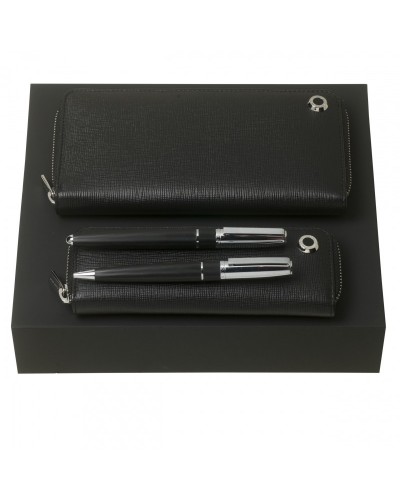 Parure HUGO BOSS (stylo bille, stylo plume, étui & couverture de carnet)