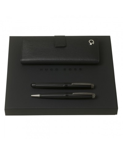 Parure HUGO BOSS Black (stylo bille, stylo roller & étui)