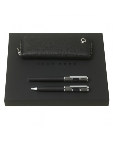 Parure HUGO BOSS (stylo bille, stylo roller & étui)