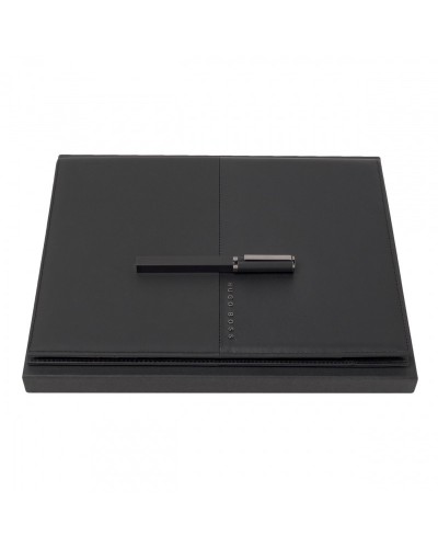 Parure HUGO BOSS Black (stylo roller & écritoire A4)