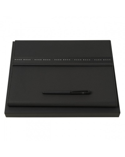 Parure Ribbon Black (stylo plume & écritoire A4)