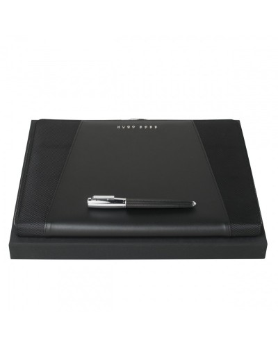 Parure HUGO BOSS Black (stylo roller & conférencier A4)