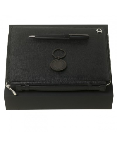 Parure HUGO BOSS Black (stylo bille pad, conférencier A5 & porte-clefs)