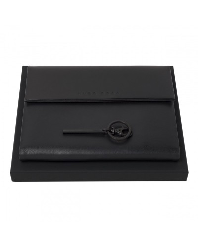 Parure HUGO BOSS Black (conférencier A5 & porte-clefs)