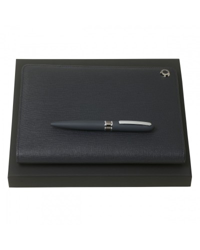 Parure HUGO BOSS Blue (stylo bille & écritoire A5)