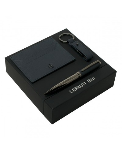 Parure Hamilton Dark Blue (stylo bille, porte-cartes & clé usb)