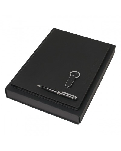 Parure CERRUTI 1881 Black (stylo bille, écritoire A4 & clé usb)