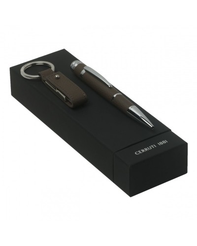 Parure CERRUTI 1881 Taupe (stylo bille & clé usb)