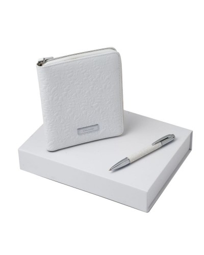 Parure Névé White (stylo bille & écritoire A6)