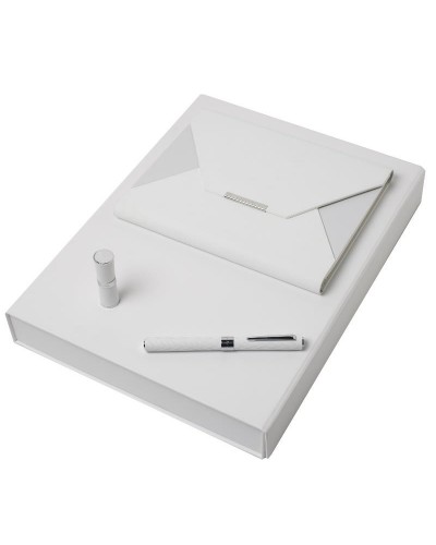 Parure Dune White (stylo roller, écritoire A5 & clé usb)