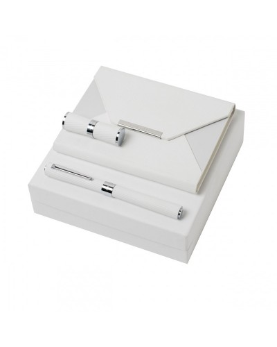 Parure Dune White (stylo roller, carnet A6 & clé usb)