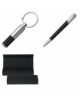 Parure Pure Black (stylo bille & porte-clefs)